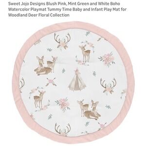 Sweet Jojo Designs Woodland Deer Floral Collection Play Mat Infant Tummy Time